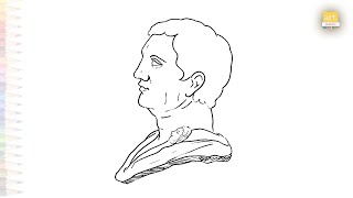 Pompeius Magnus drawing easy  Outline drawings How to draw Pompeius Magnus easy steps  artjanag [upl. by Lourdes]