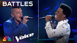 Bryan Olesen and Nathan Chester Rock Out on quotRolling in the Deepquot  The Voice Battles  NBC [upl. by Htiekram210]