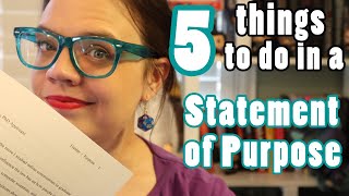 5 Things to Do in a Statement of Purpose for PhDGrad School  PhD SOP  an example mine [upl. by Ymerej]