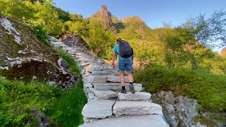 Norways Devils Gate Amazing Views on an Easy Hike Djevelporten  Lofoten  Svolvær  Drone  4K [upl. by Luemas]