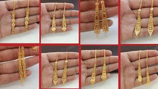 Latest gold ear chain design with weight and pricelight weight gold earrings chain design 2024 [upl. by Marmion]