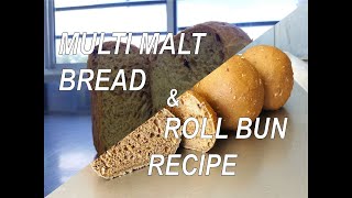 Multi Malt Bread amp Roll Bun Recipe [upl. by Eralc68]