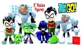 Teen Titans Go w Robin Cyborg Beast Boy amp Raven 5quot Action Figures by Jazwares Unboxing [upl. by Chaves]