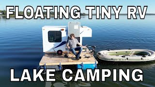 Floating Tiny RV Lake Camping [upl. by Alexandros793]