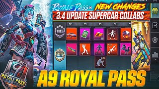 A9 Royal Pass  Bgmi 34 Update  Pubg 34 Update  Bgmi A9 Royal Pass  Bgmi Update Next Super Car [upl. by Sydney]