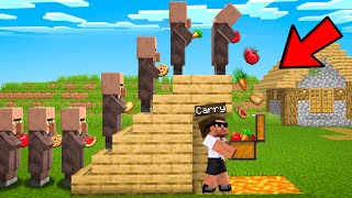 I STOLE FOOD FROM VILLAGERS USING TRAPS IN MINECRAFT [upl. by Lachish]