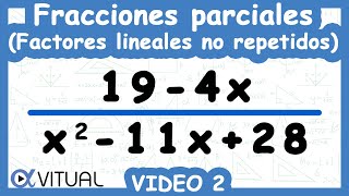 ⚡Descomposición en Fracciones Parciales Factores Lineales no Repetidos Método II  Video 2 de 6 [upl. by Serra]