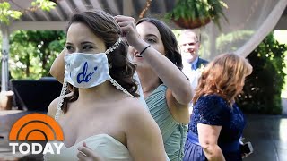 Engaged Couples Make Wedding Day Changes During The Coronavirus Pandemic  TODAY [upl. by Eyeleen709]