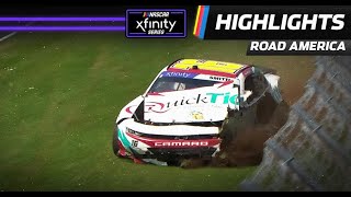 Chandler Smith suffers brake issue crashes hard at Road America  NASCAR [upl. by Celle]