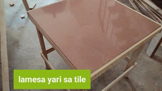 DIY simpleng lamesa gawa sa tile at kahoy [upl. by Ahsilam]