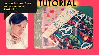 TUTORIAL como forrar cuadernos o libretas con papel contact y con papel de regalo [upl. by Cerelly327]