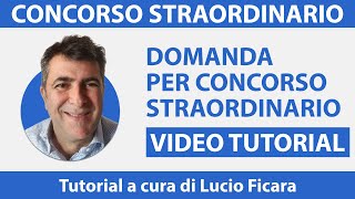 Concorso straordinario come fare la domanda Video Tutorial [upl. by On520]