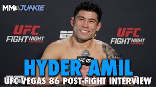 Hyder Amil Was Nervous About Debut After Multiple Opponent Changes  UFC Fight Night 236 [upl. by Anialram]