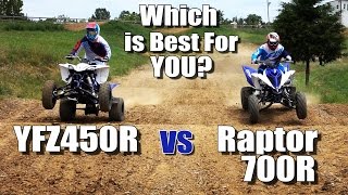 Yamaha Raptor 700R vs YFZ450R Shootout Which is Best for You [upl. by Aleakcim665]