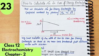 Molar conductivity of strong and weak Electrolyte at infinite dilution Electrochemistry Class12 [upl. by Alilahk]