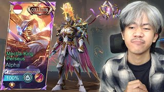 REVIEW SKIN COLLECTOR ALPHA MECHA KING PERSEUS  Mobile legends [upl. by Ilenna]