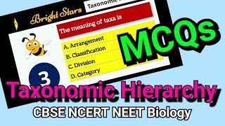 Taxonomic Hierarchy  Biology MCQs  NCERT Biology NEET Biology Biology for Competitive Exams [upl. by Enttirb]