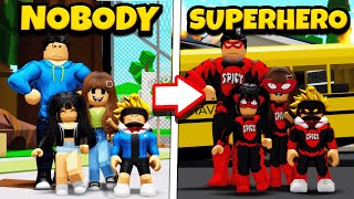 NOBODY Family To SUPERHERO Family in Roblox Brookhaven RP [upl. by Ryon]