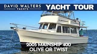 SOLD 2005 Mainship 400  OLIVE OR TWIST  Walkthrough  Video Tour [upl. by Linzy]