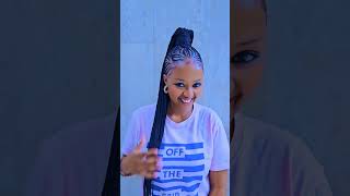 Updo ponytail style feed in braids [upl. by Canute]