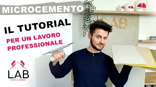 MICROCEMENTO applicazione su massetto con rete e su piastrelle TUTORIAL [upl. by Ahtivak]