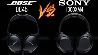 Bose QC45 VS Sony WH1000XM4  ANC Headphone Comparison [upl. by Erminie540]