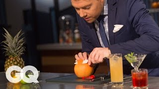 How to Garnish Your Drinks Like a Pro  GQ  America’s Bartender [upl. by Anitserp]