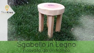 Sgabello in Legno Massello da Tronco  Fai Da Te [upl. by Eycal]