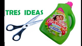 TRES GRANDES IDEAS CON GALÓN SUAVIZANTE  DIY MANUALIDADES CON RECICLAJE [upl. by Torray743]