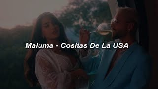 Maluma  Cositas De La USA 🔥 LETRA [upl. by Naujej754]