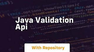 java validation api [upl. by Thanasi545]