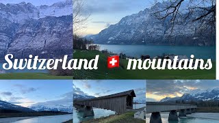 Swiss Autumn mountain view  Switzerland 4K  driving tour [upl. by Karlens]