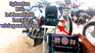 How to install projector police light in splendor BS3Bs4BS6 Splendor LED headlight install [upl. by Magas]