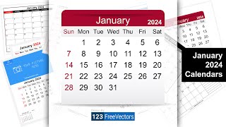 January 2024 Calendar  123FreeVectors [upl. by Kraus]