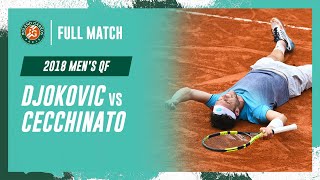 Cecchinato vs Djokovic 2018 Mens quarterfinal Full Match  RolandGarros [upl. by Imaon]