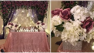 DIY backdrop decor for any occasion DIY purple floral decor [upl. by Howzell907]