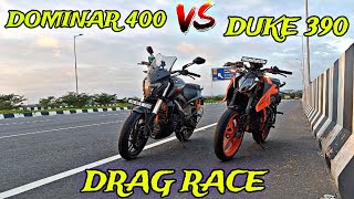 NEW DUKE 390 VS DOMINAR 400  DRAG RACE  2024 [upl. by Hanikehs]