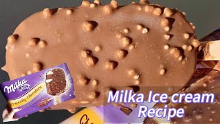 Milka Ice Cream Recipe  Easy Ice Cream [upl. by Cinimod]