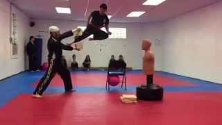 Hyuns Hapkido Demo Team flying sidekick SLOW MOTION [upl. by Bondie]