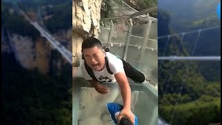 Funny videos 2018  China Glass Bridge  Crack Effect [upl. by Sibella]