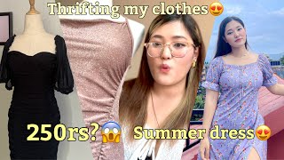 Giving my dress in just 250rs😱Thrifting Summer dress😍  Supriya Gurung [upl. by Maximilianus]