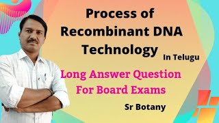 Process of Recombinant DNA Technology  Biotechnology  Sr Botany Important Questions [upl. by Euqinad]