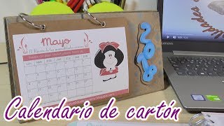 Calendario de mesa hecho con cartón Almanaque casero DIY [upl. by Kuhlman719]