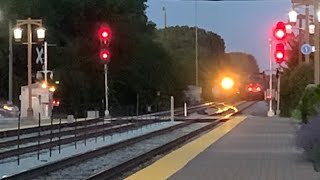 Inbound and a outbound metra arriving and departing Tinley Park [upl. by Inaluahek]