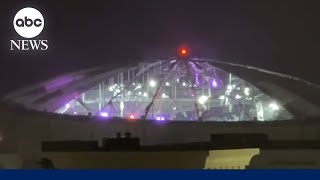 Part of Tropicana Field roof blown off during Hurricane Milton [upl. by Frasquito697]