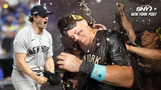 Gerrit Cole and Aaron Judge after Yankees get one step closer to the World Series [upl. by Kcirdle]