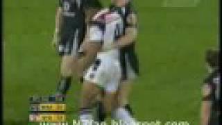 Reuben Wiki Big Hit on Soliola Warriors vs Roosters [upl. by Nahtnahoj327]