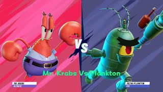 Nickelodeon AllStar Brawl 2 Mr Krabs Vs Plankton [upl. by Noryd]