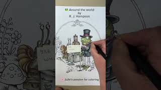 🐸 Around the world by R J Hampson coloringtutorial coloredpencils coloringbook [upl. by Trilbie208]