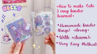 how to make cute 3 ring Mini Binder Journal in a very easy way [upl. by Zorah]